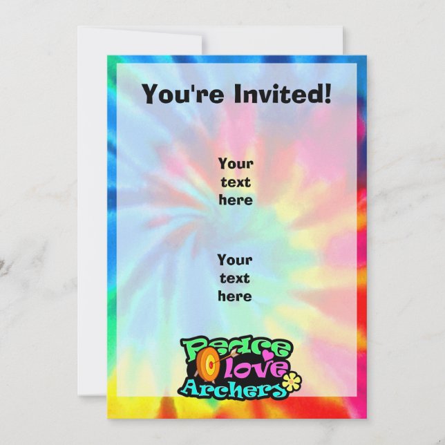 Peace, Love, Archery Invitation (Front)