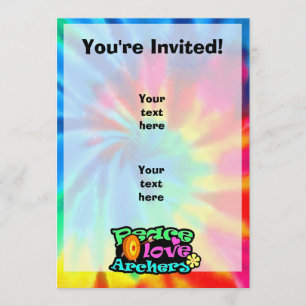 Peace, Love, Archery Invitation