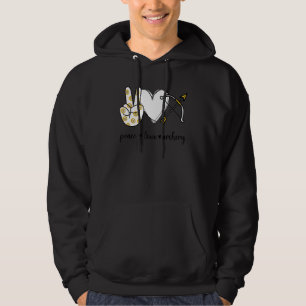 Peace Love Archery Peace Hand Sign Archery Hoodie