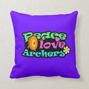 Peace, Love, Archery Throw Pillow