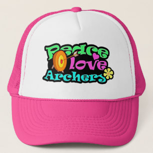 Peace, Love, Archery Trucker Hat