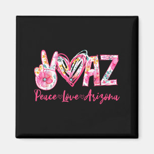 Peace Love Arizona Floral Vintage Arizona Pride Magnet
