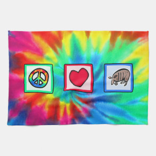 Peace, Love, Armadillos Kitchen Towel