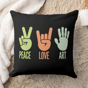 Peace Love Art – Creative Expression Throw Pillow