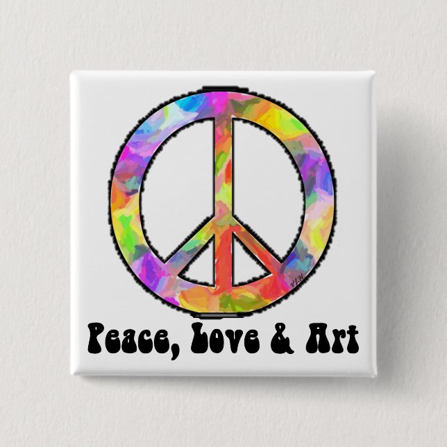 Peace, Love & Art Pin (Front)