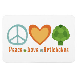 Peace Love Artichokes Vegan Veggie Hippie Foodie Magnet