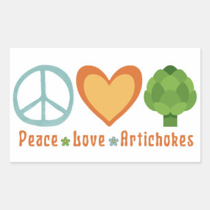 Peace Love Artichokes Vegan Veggie Hippie Foodie Sticker