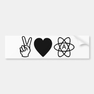 Peace Love Atheism Bumper Sticker