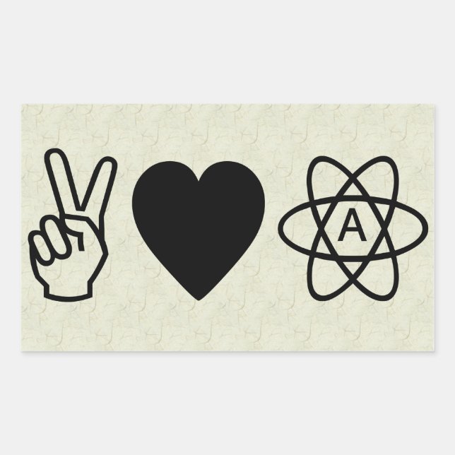 Peace Love Atheism Sticker (Front)