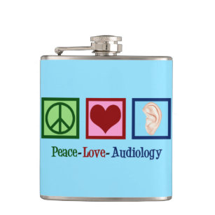 Peace Love Audiology Hip Flask