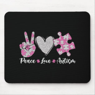 Peace Love Autism Autism Awareness Month Puzzle He Mouse Pad