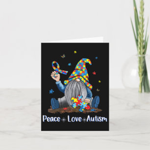 Peace Love Autism Gnome Autism Tie Dye Autism Awar Card