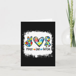 Peace Love Autism In April We Wear Blue For Autism Card