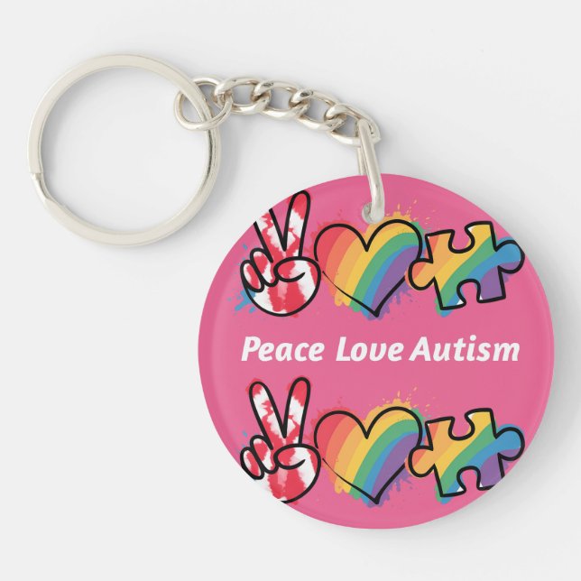 Peace.Love.Autism  Keychain (Front)
