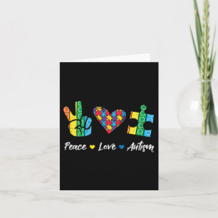 Peace Love Autism Puzzle Awareness Autistic Men Wo Card