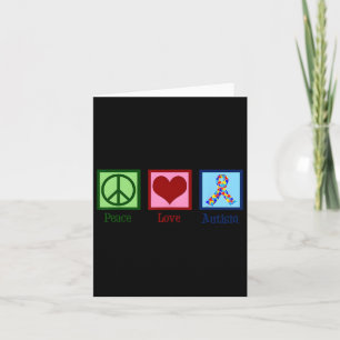 Peace Love Autism Puzzle Awareness Autistic Men Wo Card