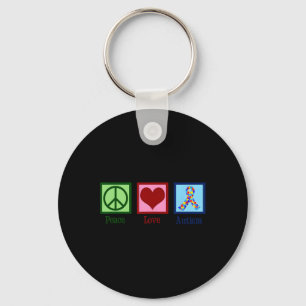 Peace Love Autism Puzzle Awareness Autistic Men Wo Keychain