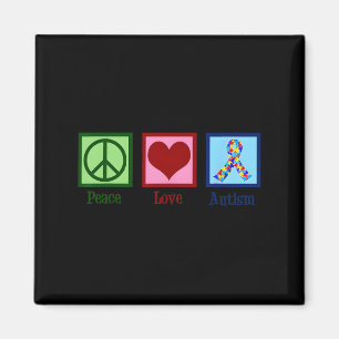 Peace Love Autism Puzzle Awareness Autistic Men Wo Magnet
