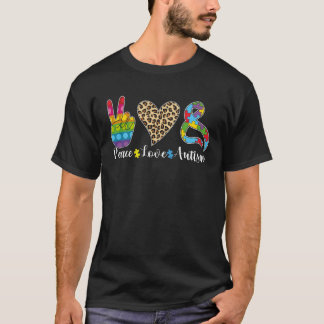 Peace Love Autism Puzzle In April We Wear Blue For T-Shirt