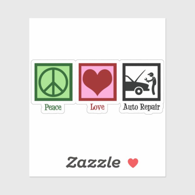 Peace Love Auto Repair Car Mechanic (Sheet)