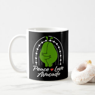 Peace Love Avocado Funny Retro Avocado Fruit Lover Coffee Mug