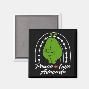 Peace Love Avocado Funny Retro Avocado Fruit Lover Magnet
