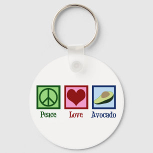 Peace Love Avocado Keychain