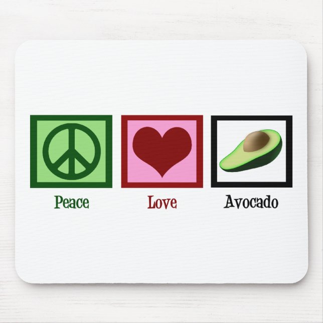 Peace Love Avocado Mouse Pad (Front)