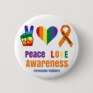 Peace love awareness CRPS pride 2 Inch Round Button