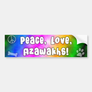 Peace Love Azawakhs Bumper Sticker