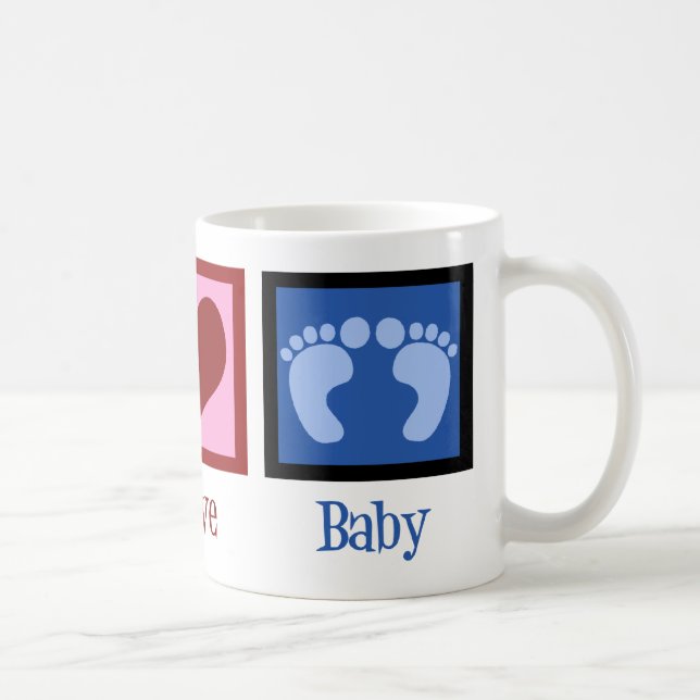 Peace Love Baby Boy Coffee Mug (Right)