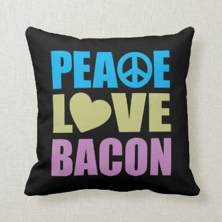 Peace Love Bacon Throw Pillow