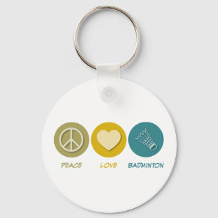 Peace Love Badminton Keychain