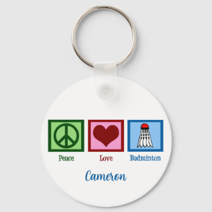 Peace Love Badminton Keychain