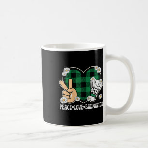 Peace Love Badminton Lover Outfit Women Girls Kids Coffee Mug