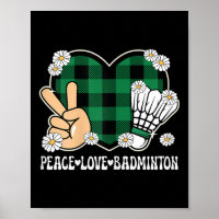 Peace Love Badminton Lover Outfit Women Girls Kids