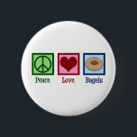 Peace Love Bagels 2 Inch Round Button<br><div class="desc">Peace Love Bagels. A cute bagel shop owner gift for a lover of baked goods and breakfast food.</div>