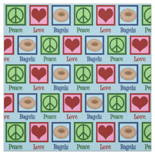 Peace Love Bagels Fabric