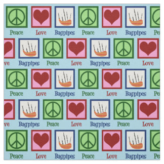 Peace Love Bagpipes Fabric