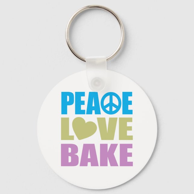 Peace Love Bake Keychain (Front)
