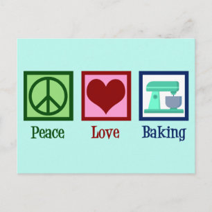 Peace Love Baking Postcard