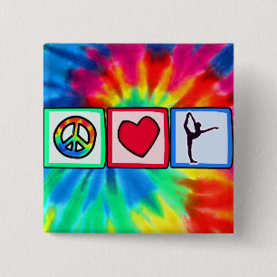 Peace, Love, Ballet 2 Inch Square Button