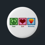 Peace Love Ballooning 2 Inch Round Button<br><div class="desc">A peace sign,  heart,  and a cute hot air balloon.</div>