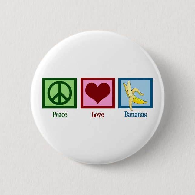 Peace Love Bananas 2 Inch Round Button (Front)