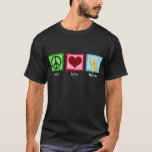 Peace Love Bananas T-Shirt<br><div class="desc">I love eating fruit,  especially yummy yellow bananas.</div>