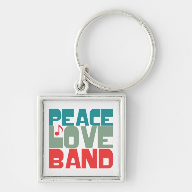 Peace Love Band Keychain (Front)