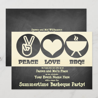 Peace Love Barbeque Invitation