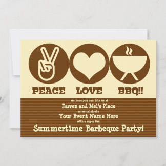 Peace Love Barbeque Invitation