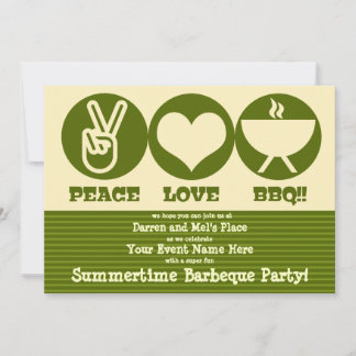 Peace Love Barbeque Invitation