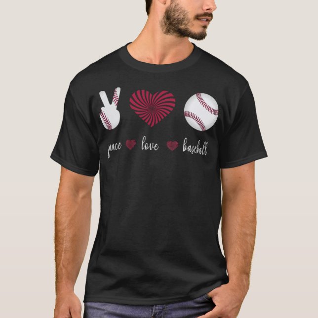 Peace Love Baseball ball baseball  s  T-Shirt (Front)